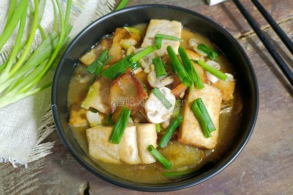 口蘑腊味豆腐的做法图解13