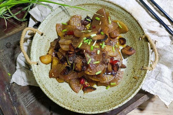 酱油肉炒萝卜片