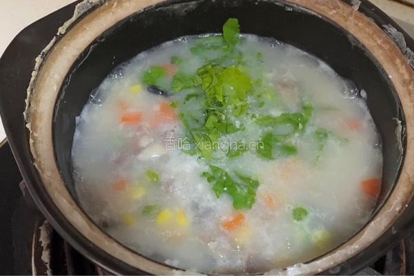 烤肠皮蛋粥的做法图解7