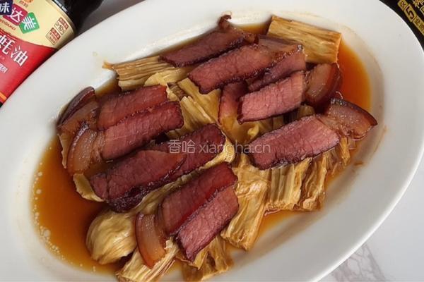 腐竹蒸腊肉的做法图解7