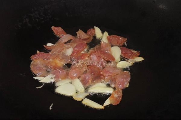 甜豆炒腊肠的做法图解4