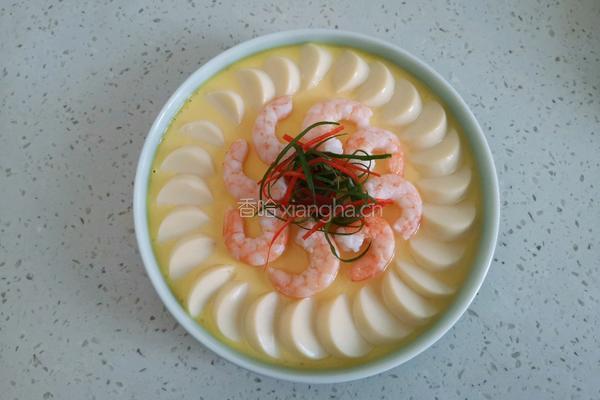 虾仁豆腐蒸蛋的做法图解8