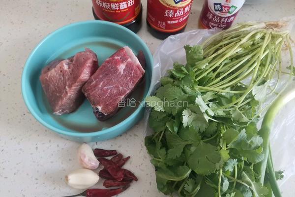 香菜炒牛肉丝的做法图解1