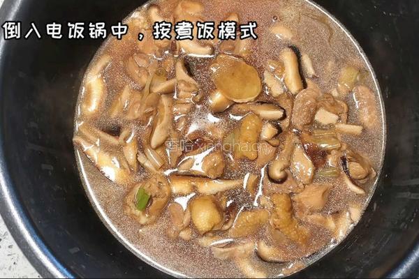 香菇鸡肉焖饭的做法图解4