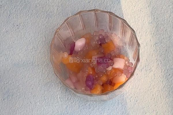 抹茶芋圆牛奶的做法图解4
