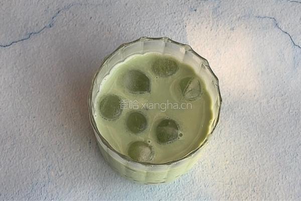 抹茶芋圆牛奶的做法图解8