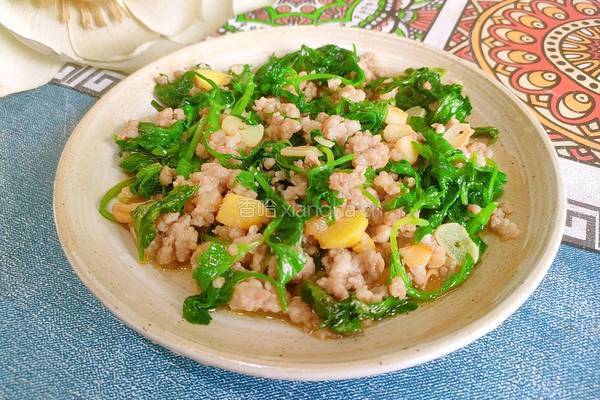 肉末芹菜叶的做法图解15