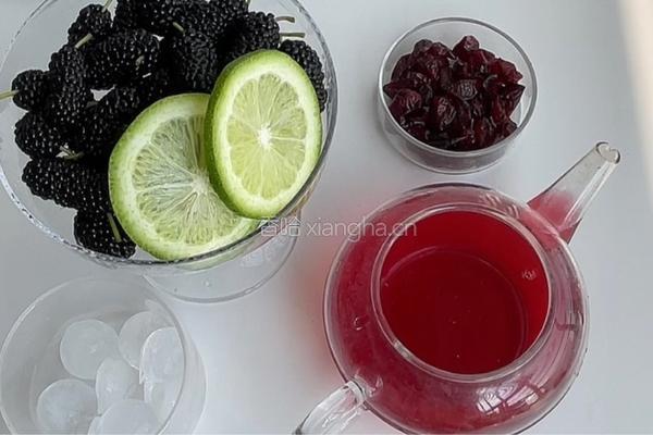 桑葚蔓越莓果汁饮的做法图解1