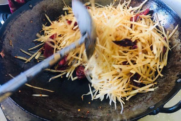干辣椒炒土豆丝拌扯面的做法图解9