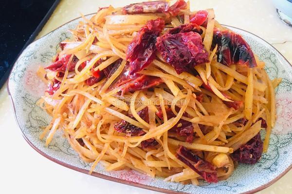 干辣椒炒土豆丝拌扯面的做法图解10