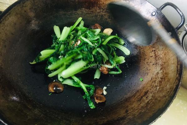 香菇炒小白菜的做法图解7