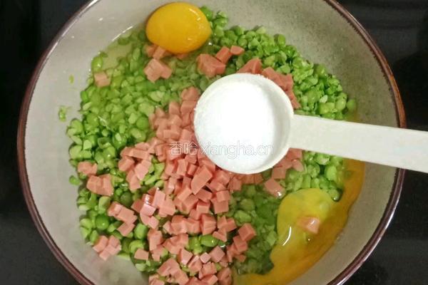 豌豆火腿鸡蛋饼的做法图解5