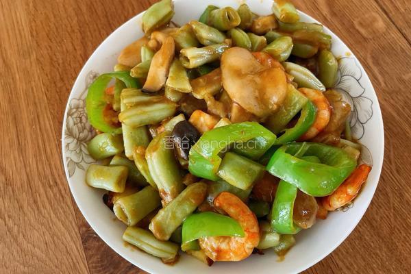 杏鲍菇豆角咖喱虾的做法图解9