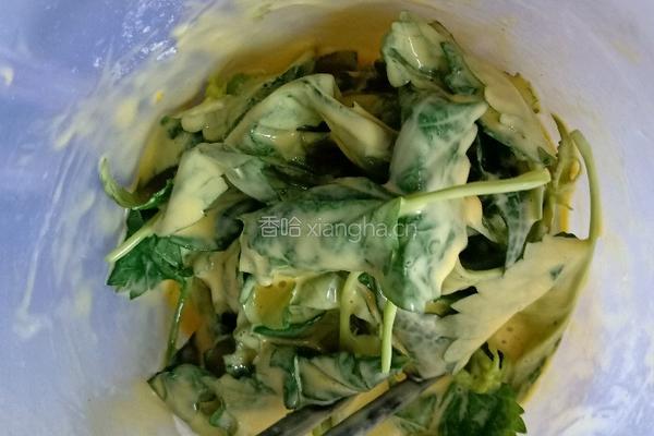 初夏灵魂菜 鲜霍香煎蛋饼 的做法图解6