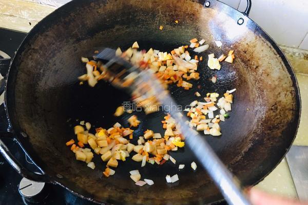 菜心炒饭的做法图解5