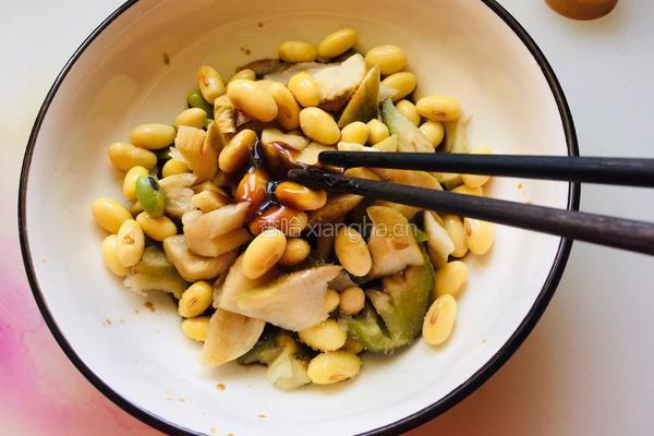 黄豆萝卜干蒸腊肉的做法图解2