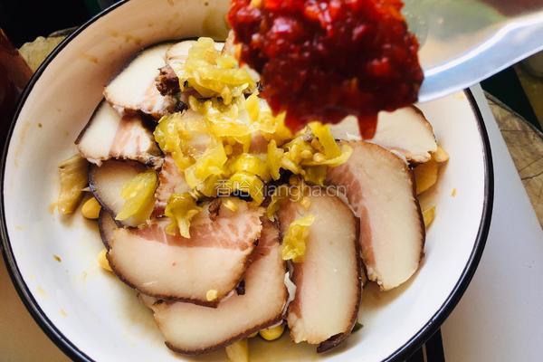 黄豆萝卜干蒸腊肉的做法图解4