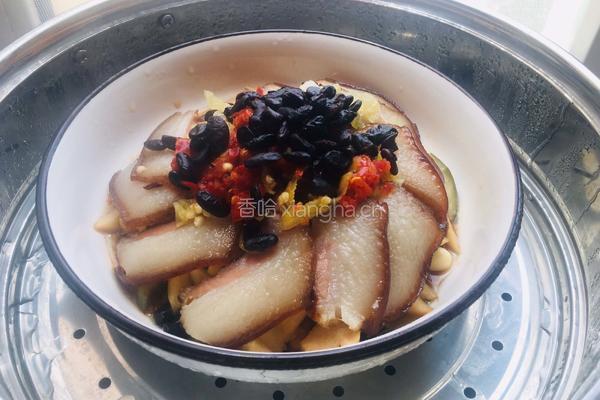 黄豆萝卜干蒸腊肉的做法图解5