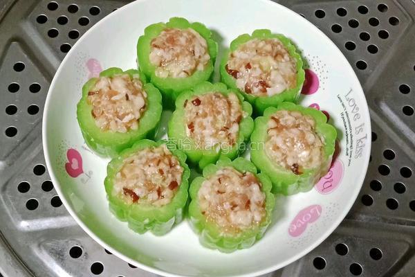猪肉香菇酿苦瓜的做法图解14