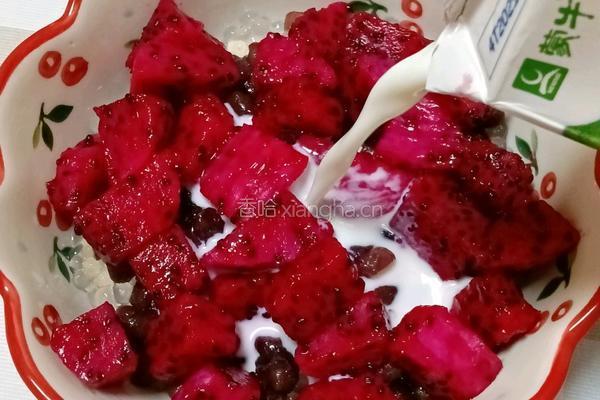 火龙果蜜豆西米露的做法图解12