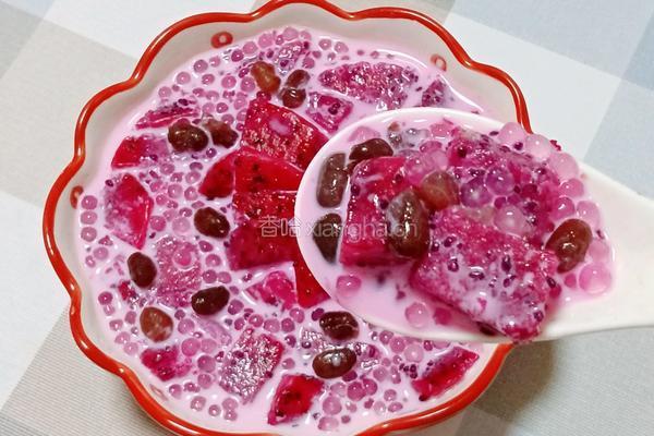 火龙果蜜豆西米露的做法图解15