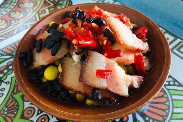 豆豉毛豆蒸腊肉的做法图解10