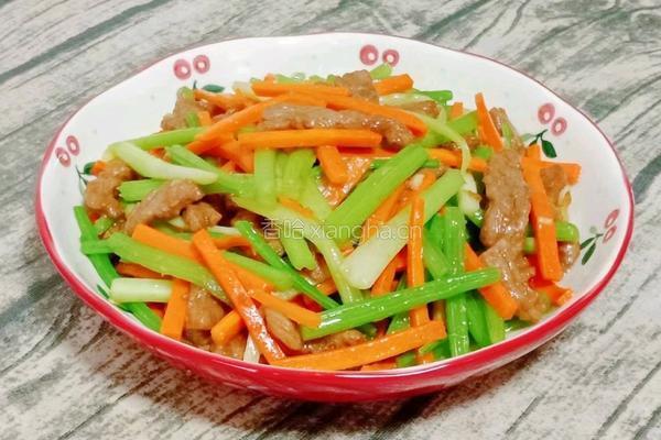 芹菜胡萝卜炒牛肉的做法图解14