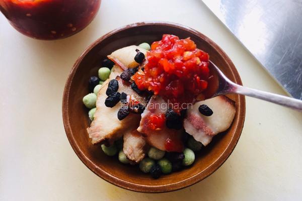 腊肉蒸豌豆的做法图解3