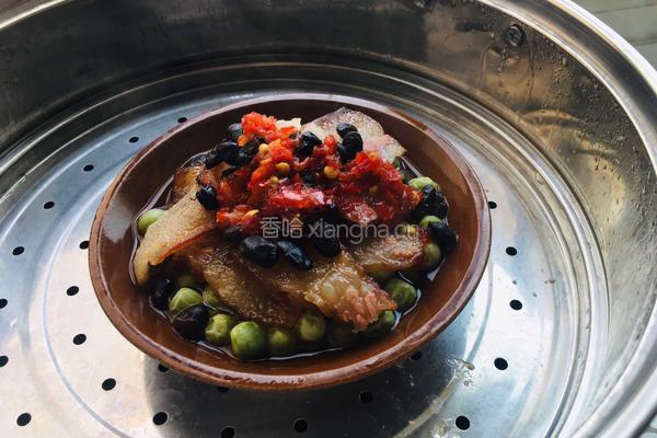 腊肉蒸豌豆的做法图解7