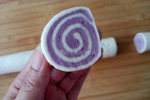 紫薯双色花卷的做法图解9