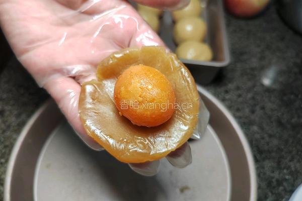 自制蛋黄莲蓉蛋月烧月饼的做法图解17