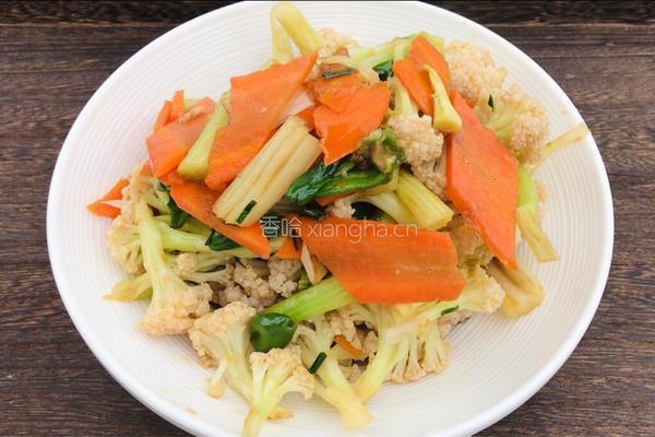 西芹胡萝卜拌菜花的做法图解11