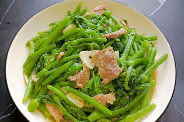 肉片炒南瓜尖的做法图解11