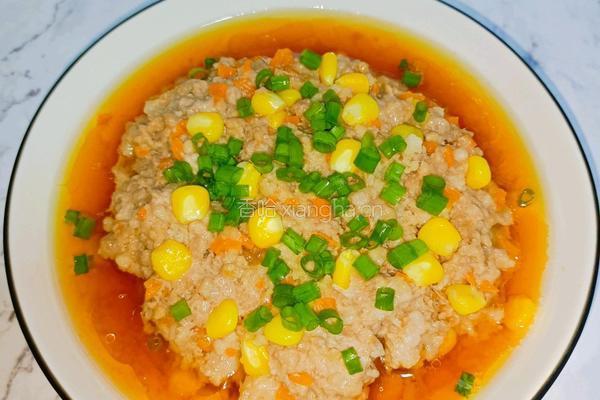 胡萝卜玉米蒸肉饼的做法图解8
