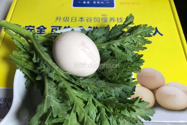 茼蒿蒸鸡蛋的做法图解1