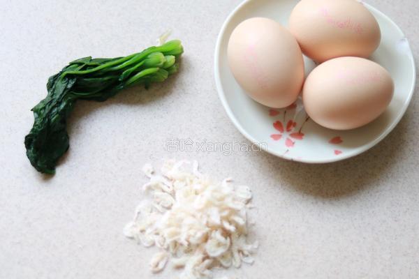 菠菜虾皮厚蛋烧的做法图解1