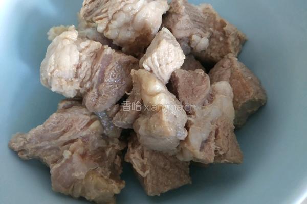 干豆角笋干烧肉的做法图解4
