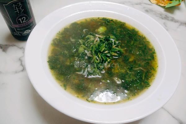 雪菜豆瓣虾皮汤的做法图解7