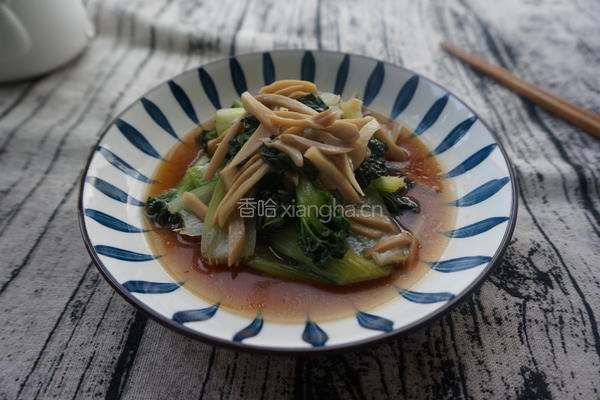 杏鲍菇炒乌塌菜的做法图解6