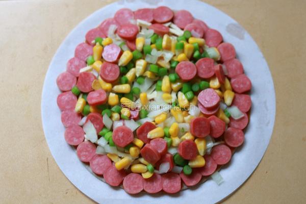 手抓饼鸡蛋披萨的做法图解6