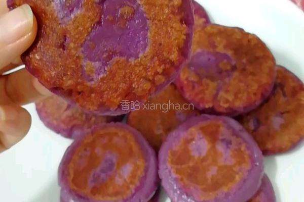 紫薯豆沙饼的做法图解10