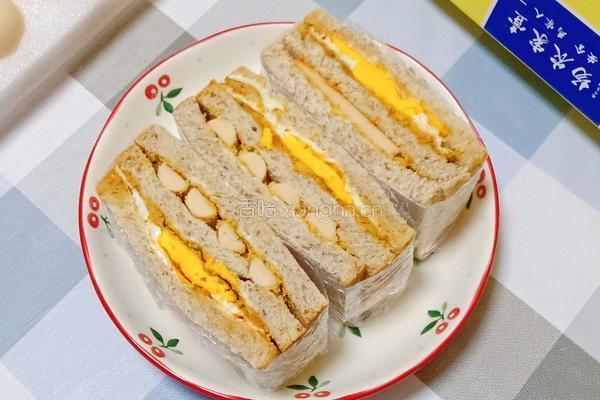 海苔肉松鸡蛋三明治的做法图解14