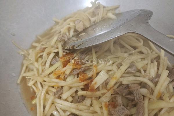 茭白炒肉的做法图解14