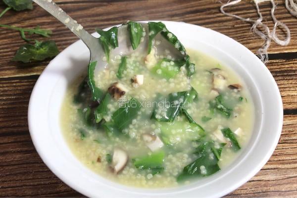 小白菜香菇粥的做法图解9