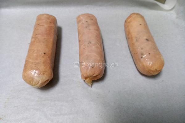 口蘑烤肠拼盘的做法图解3