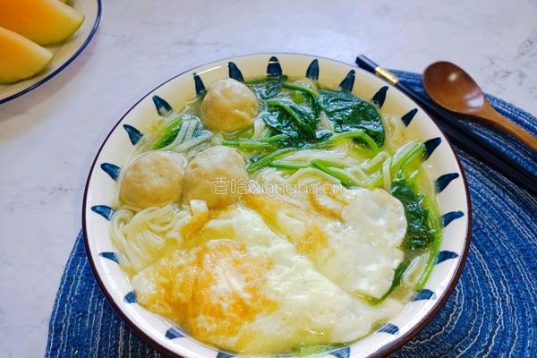 菠菜肉丸鸡蛋面的做法图解8