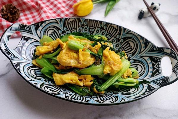 菜心炒鸡蛋的做法图解12