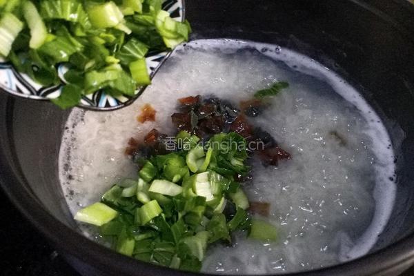 皮蛋青菜粥的做法图解8