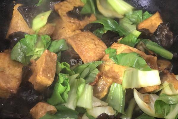 小白菜木耳烧豆腐的做法图解12