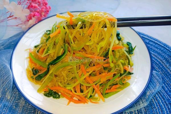菠菜豆芽炒粉丝的做法图解7